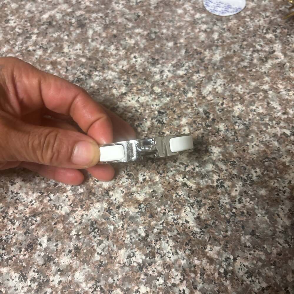 Hermes Clic H Bracelet in White with Silver Hardware